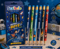 Scribello Super Boys Adventure Pencil Set 🚀 | Personalized Kids Stationery (Pack of 6)